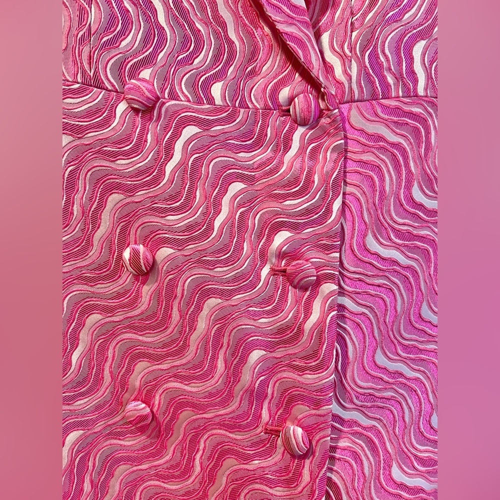 Rotate Birger Christensen Number 23 Pink Wave Jacquard Blazer Min Dress Sz 34 - Picture 5 of 11